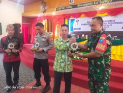 Pabung Kodim 1013 Muara Teweh Hadiri Pelantikan Pengurus PWI Kabupaten Murung Raya Masa Bakti 2024-2027