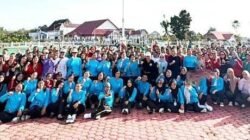 Hadiri Senam Bersama, Dina Maulidah S.H.I Tegaskan Pentingnya Kebugaran bagi Kader PKK